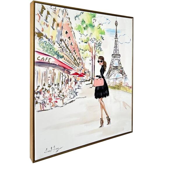 Colleen Karis Liesl Long Girl in Paris Painting Framed Woman Modern Wall Art - Picture 3 of 8